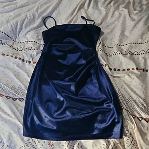 Blue Satin mini dress